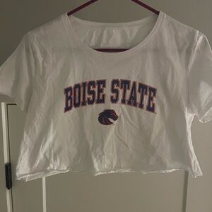 Boise State White Crop Top